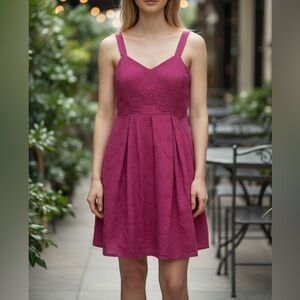 New with Tag Talbots Red Embroidered Sleeveless Mini Dress Size 6P